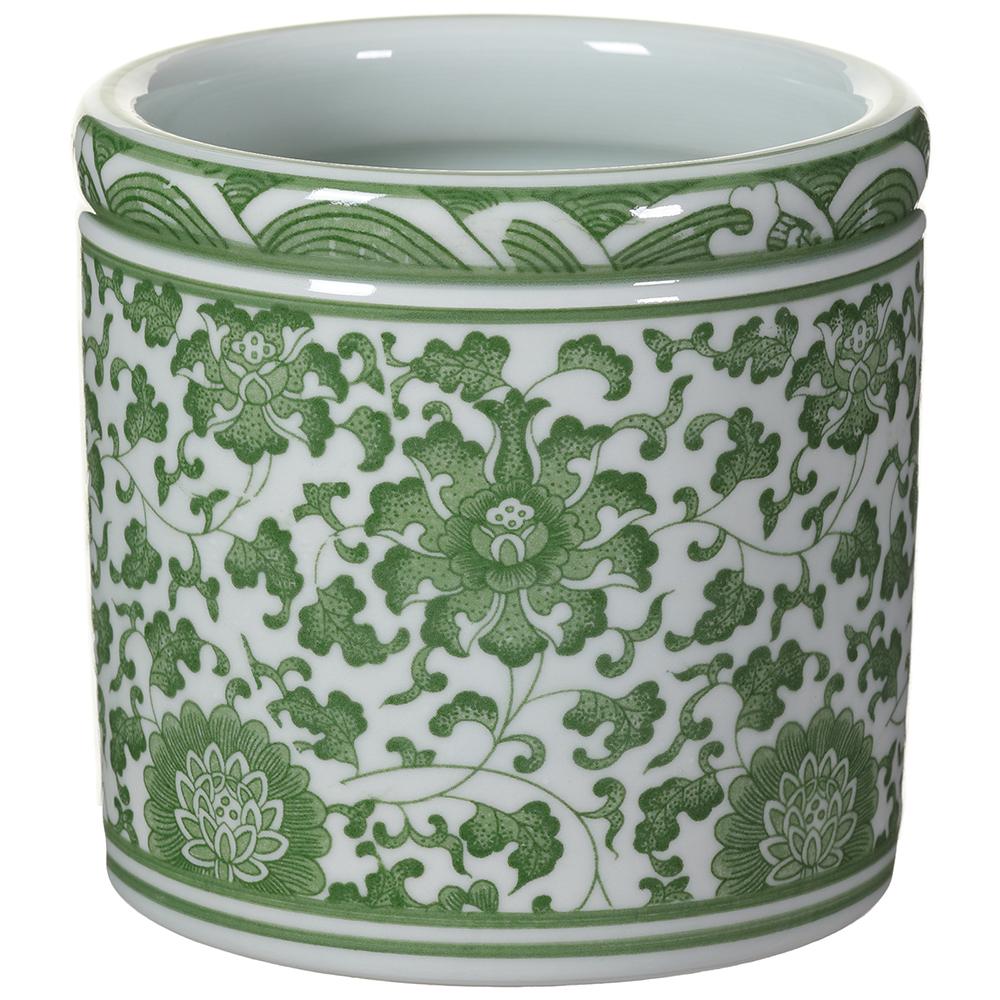 Ceramic Vase - Green White - 4.5x4.5 - Findlay Rowe Designs