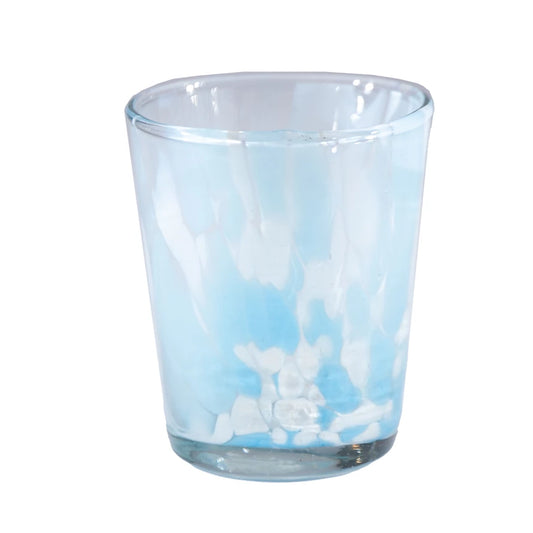 Votive Holder - Confetti Glass - Blue White
