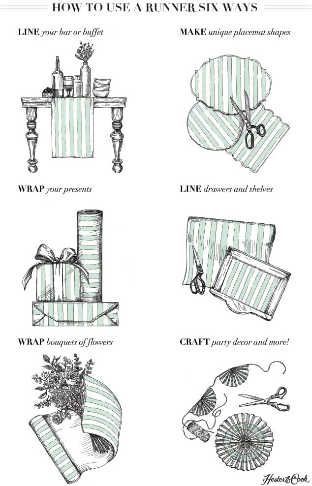 Hester & Cook - Table Runner - Pink Gold Striped - Findlay Rowe Designs