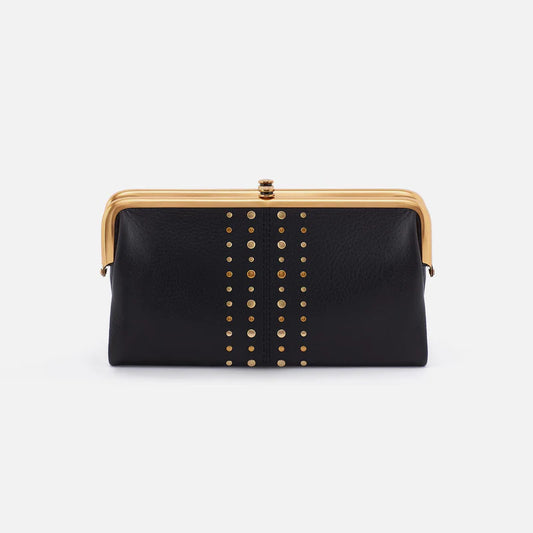 Hobo - Lauren Clutch-Wallet - Black Suede Leather With Studs