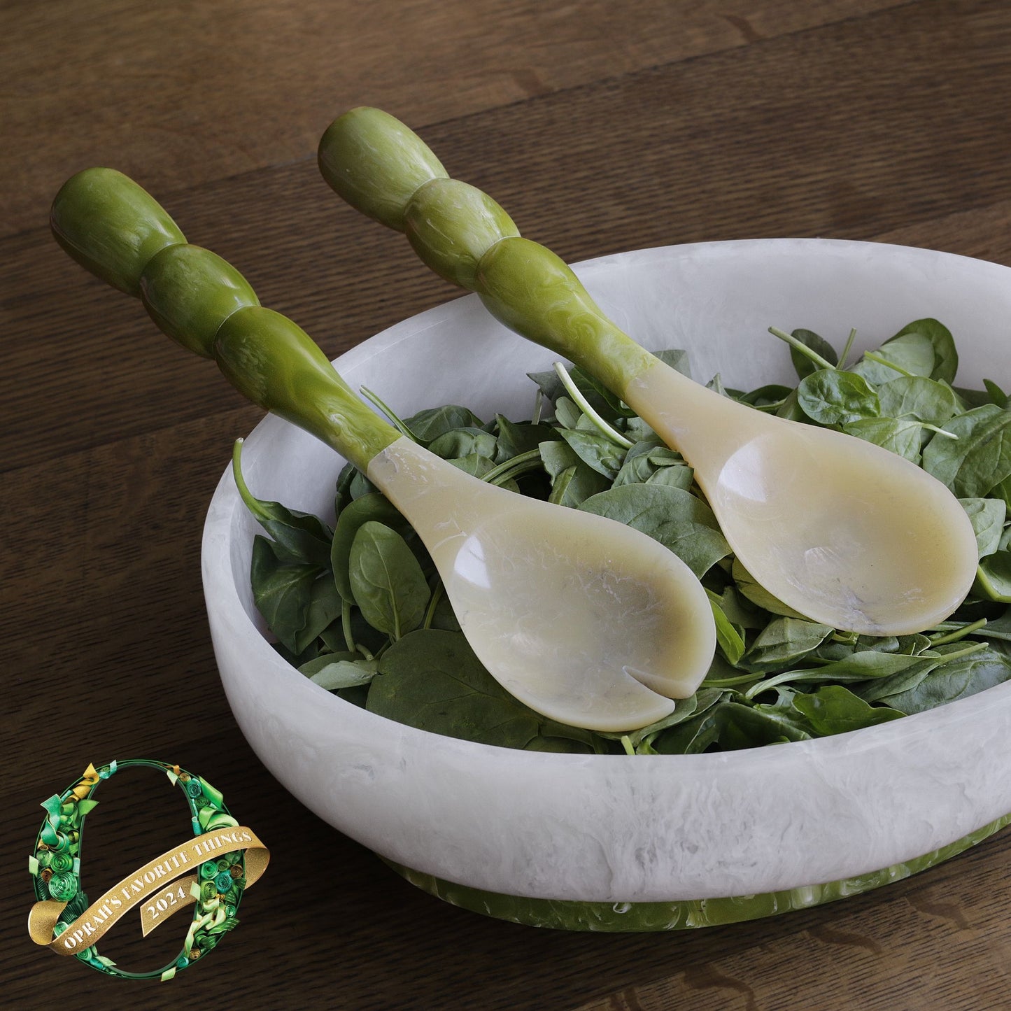 Beatriz Ball - Salad Servers - Resin Rio Bubble - Green - Findlay Rowe Designs