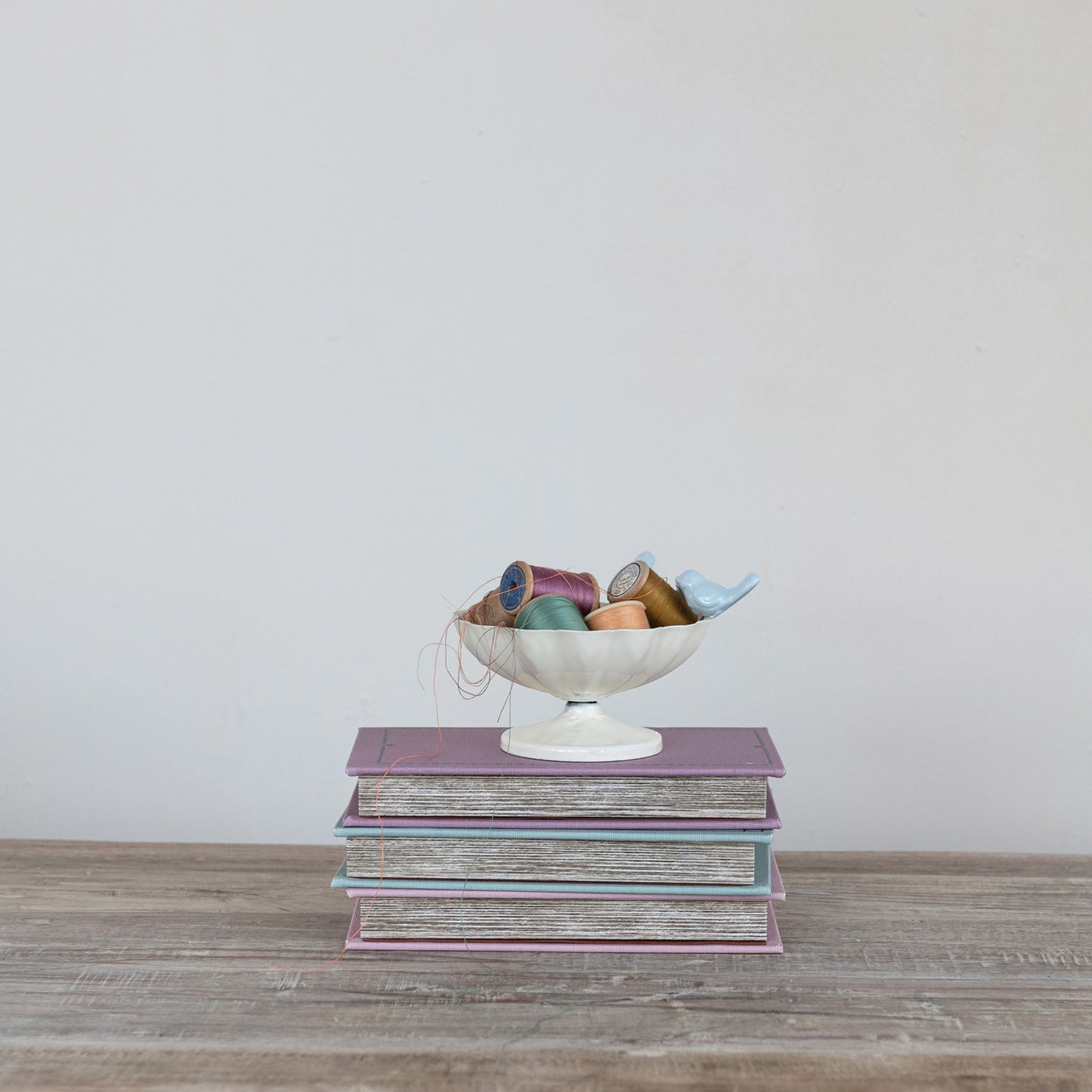 Bowl - Metal Scalloped -Blue Birds - Findlay Rowe Designs