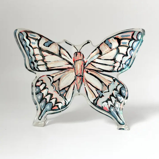 Lauren Dunn - Acrylic Block - Neutral Butterfly - Large - Findlay Rowe Designs