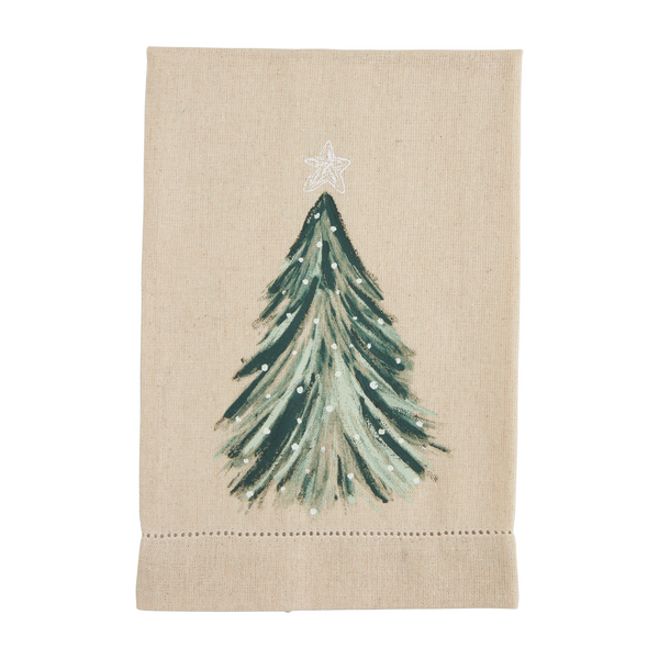 Mud Pie Christmas Hand Towel White Painted Findlay Rowe Designs