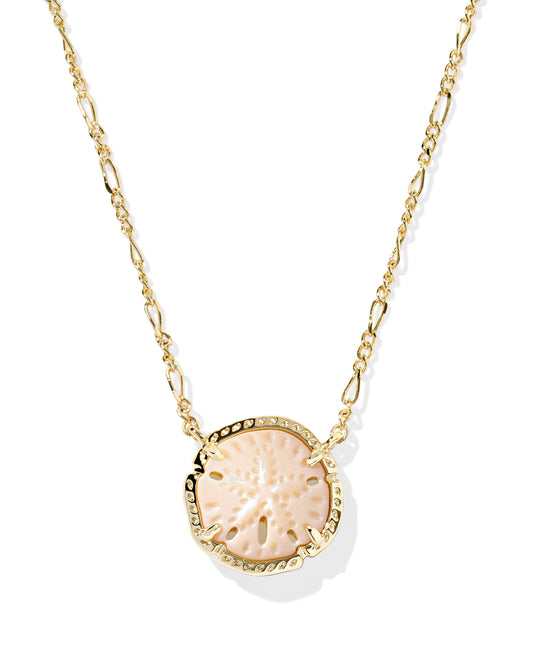 Kendra Scott - Necklace - Sand Dollar Short Pendant - Gold Natural Mother Of Pearl - Findlay Rowe Designs