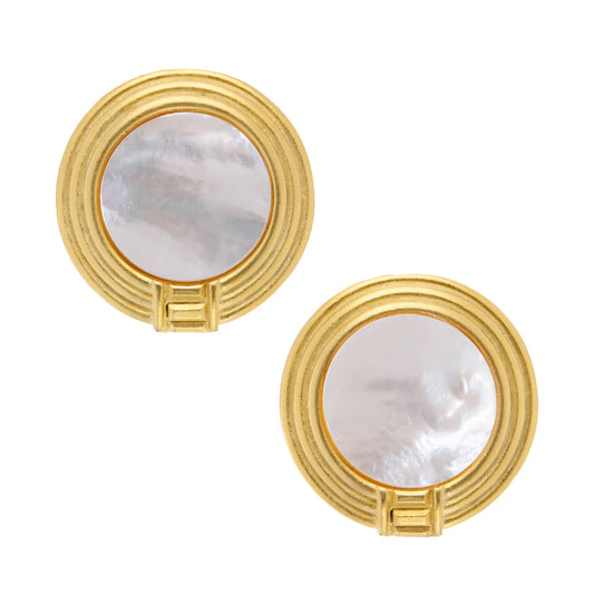 Susan Shaw - Earring - Roma Studs - Mother of Pearl - Findlay Rowe Designs