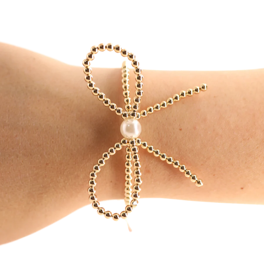 Beaded Blondes - Bracelet - Bow - Gold - Findlay Rowe Designs