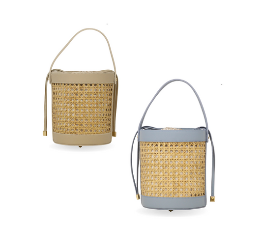 German Fuentes - Leather and Cane Bucket Bag - Findlay Rowe Designs