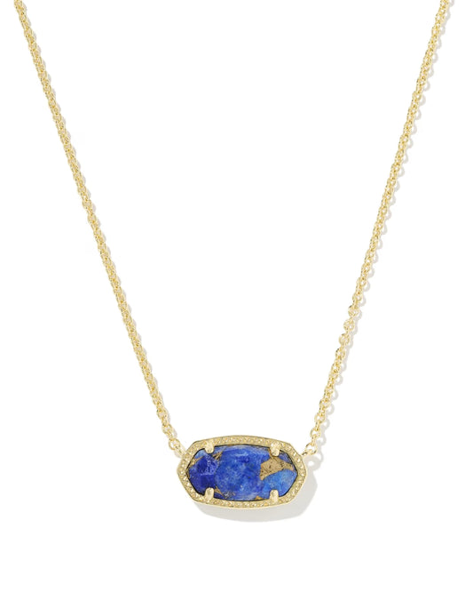 Kendra Scott - Necklace - Elisa Gold Pendant - Bronze Veined Blue Lapis - Findlay Rowe Designs