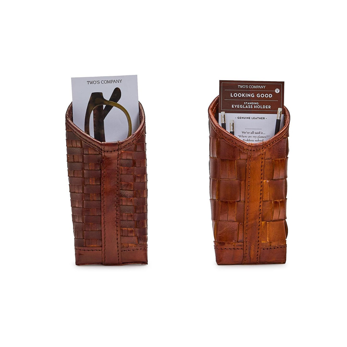 Chestnut Woven Leather Weighted Eyeglass - Findlay Rowe Designs