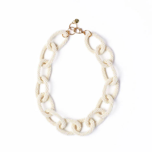 Ink & Alloy - Necklace - Jenna Chain Beaded - Ivory - Findlay Rowe Designs