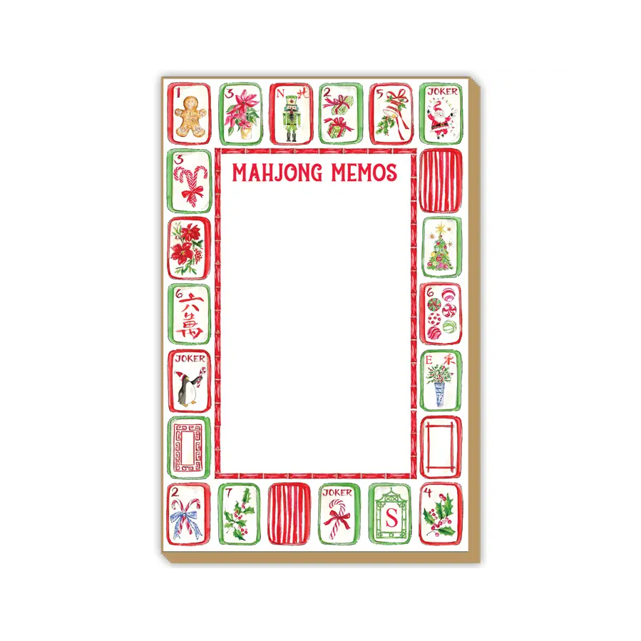 Rosanne Beck - Luxe Large Notepad - Christmas Mahjong Tiles - Findlay Rowe Designs