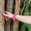 Celeste Enamel Bamboo Bangle in Pink - Findlay Rowe Designs