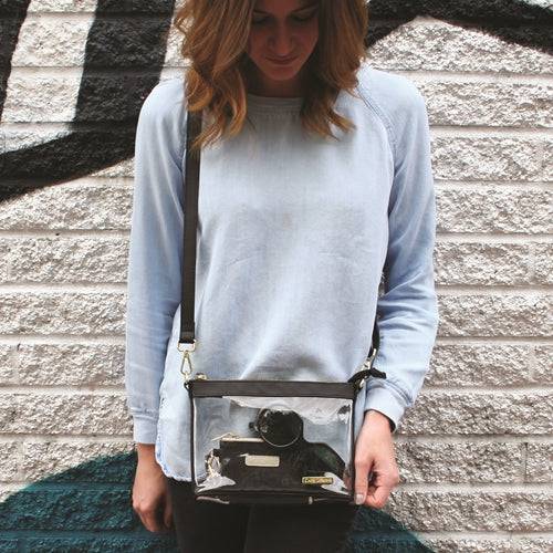 Small Clear Stadium Crossbody - Black - Findlay Rowe Designs