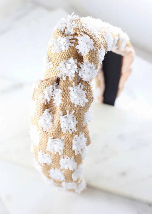 Headband  - Joelton Pom Pom - White - Findlay Rowe Designs
