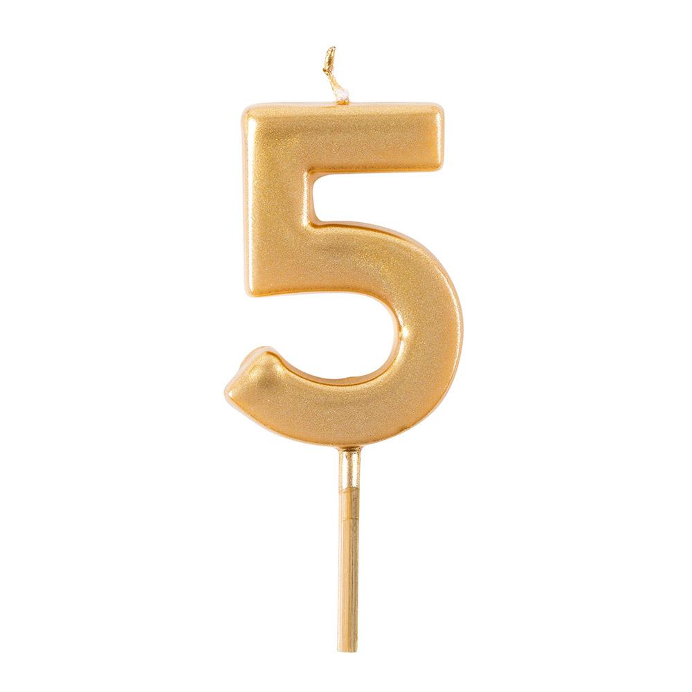 Caspari - Number Candle, Gold - Findlay Rowe Designs