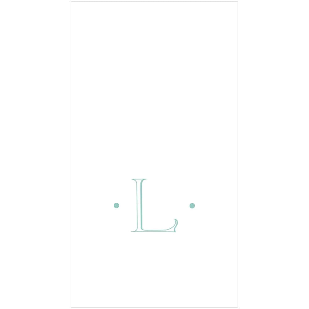 Caspari - Guest Towel Napkins - Single Initial - Antique Robin's Egg - Findlay Rowe Designs