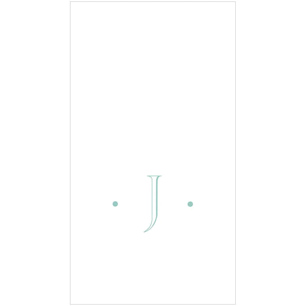 Caspari - Guest Towel Napkins - Single Initial - Antique Robin's Egg - Findlay Rowe Designs