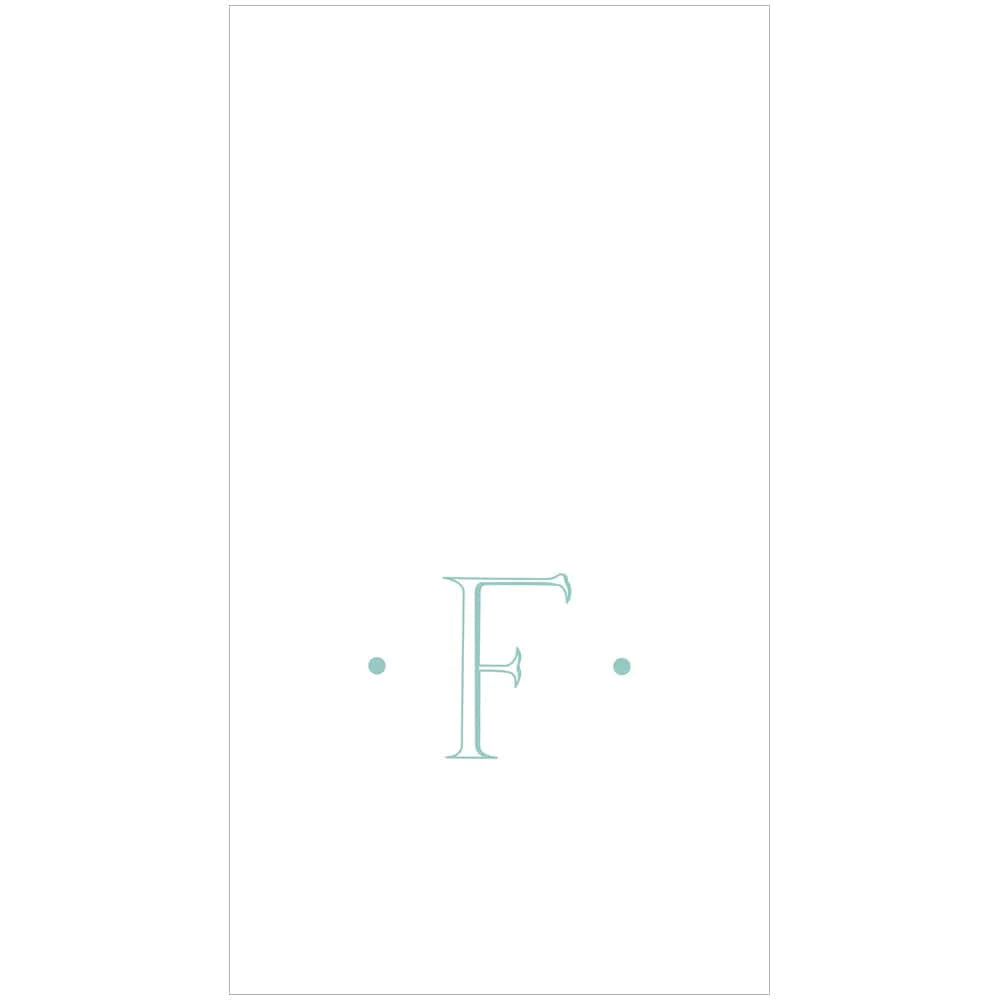 Caspari - Guest Towel Napkins - Single Initial - Antique Robin's Egg - Findlay Rowe Designs