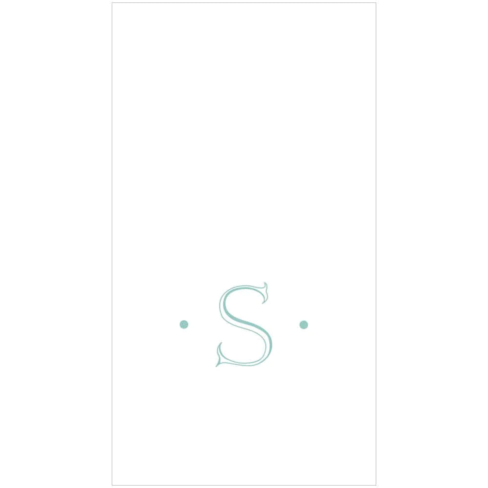 Caspari - Guest Towel Napkins - Single Initial - Antique Robin's Egg - Findlay Rowe Designs