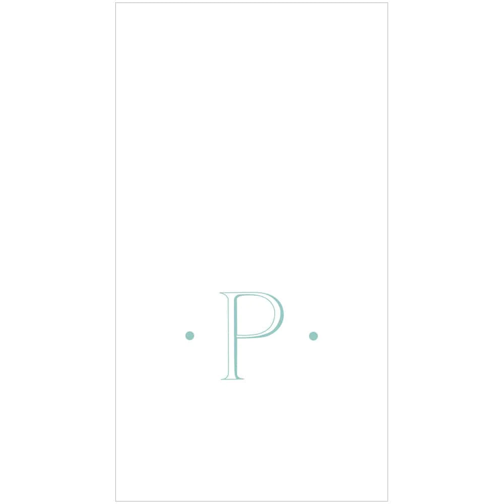 Caspari - Guest Towel Napkins - Single Initial - Antique Robin's Egg - Findlay Rowe Designs