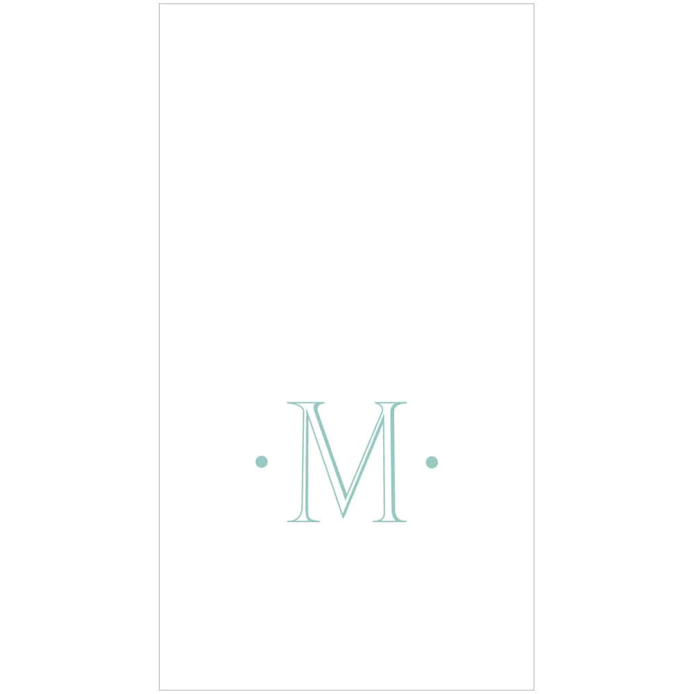 Caspari - Guest Towel Napkins - Single Initial - Antique Robin's Egg - Findlay Rowe Designs