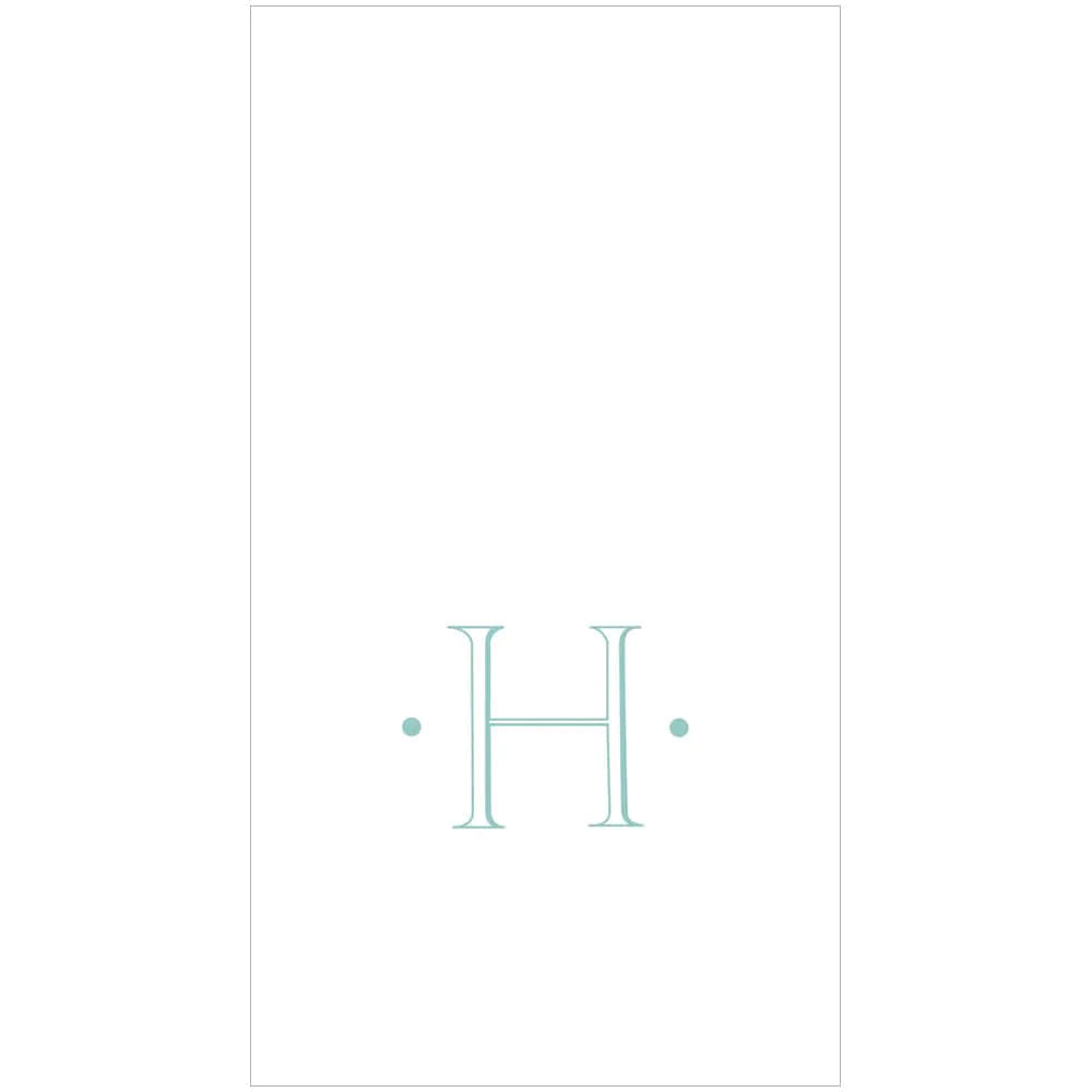 Caspari - Guest Towel Napkins - Single Initial - Antique Robin's Egg - Findlay Rowe Designs
