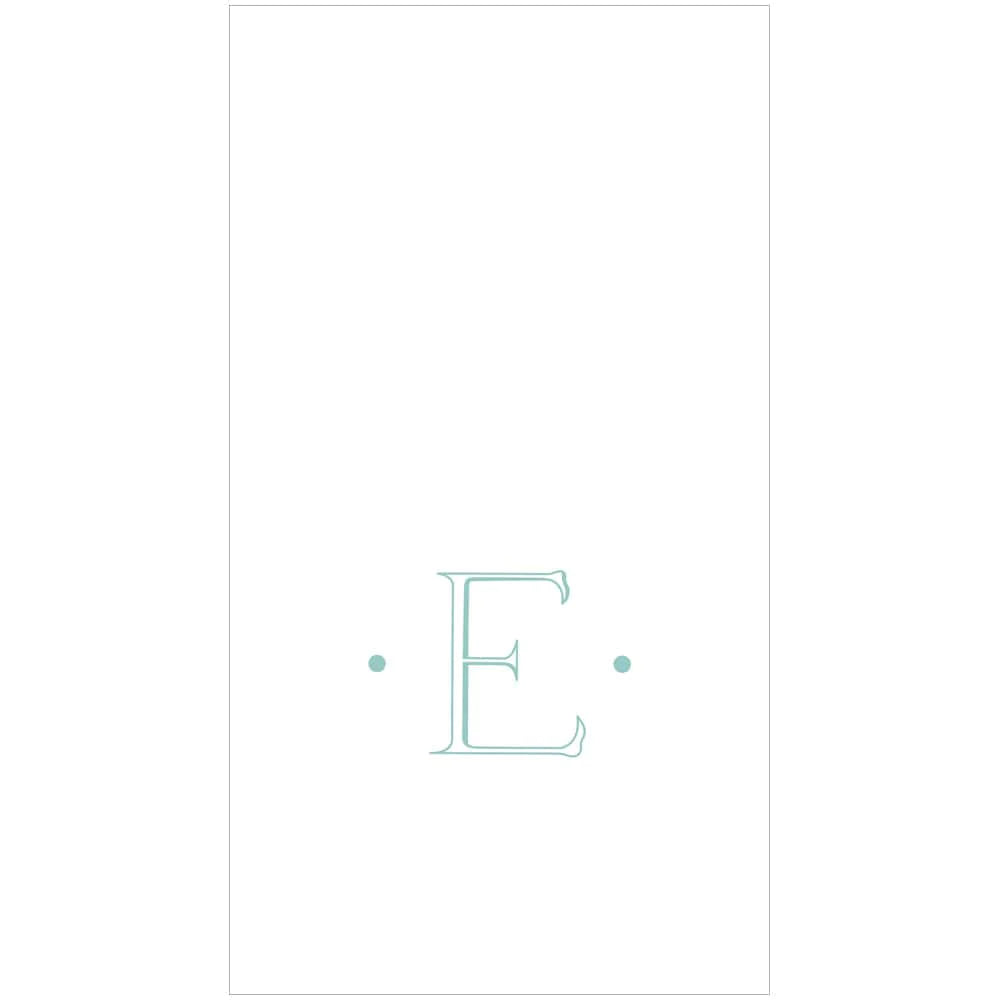 Caspari - Guest Towel Napkins - Single Initial - Antique Robin's Egg - Findlay Rowe Designs