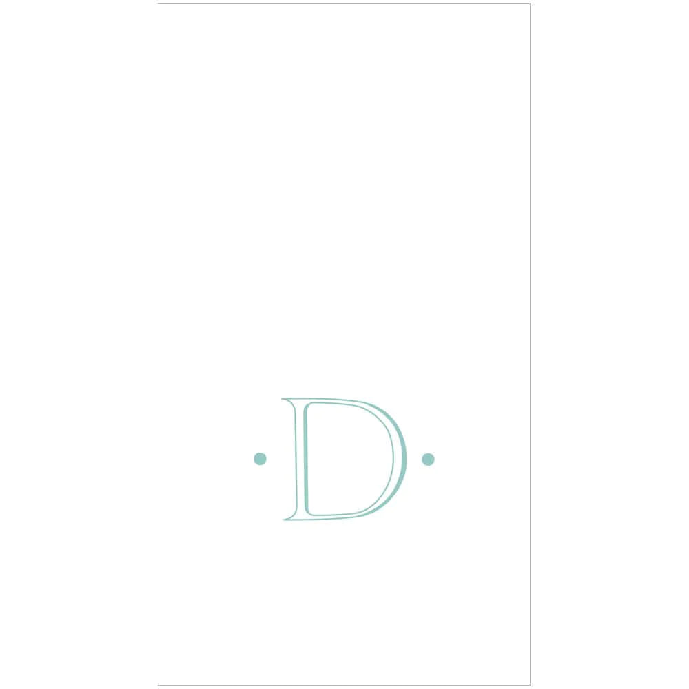 Caspari - Guest Towel Napkins - Single Initial - Antique Robin's Egg - Findlay Rowe Designs