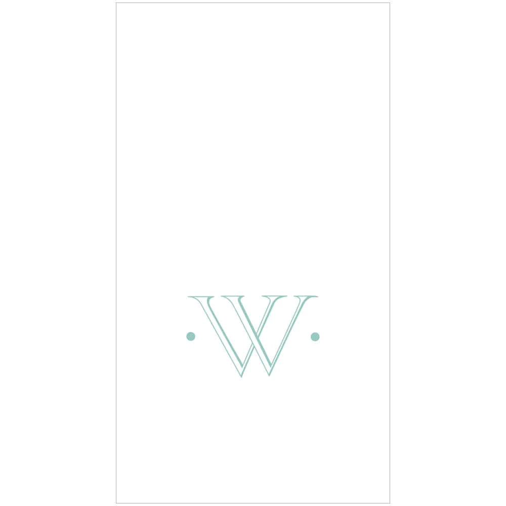 Caspari - Guest Towel Napkins - Single Initial - Antique Robin's Egg - Findlay Rowe Designs