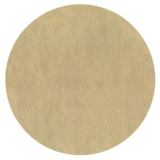 Caspari - Placemat - Leather Felt-Backed - Gold - Round - Findlay Rowe Designs