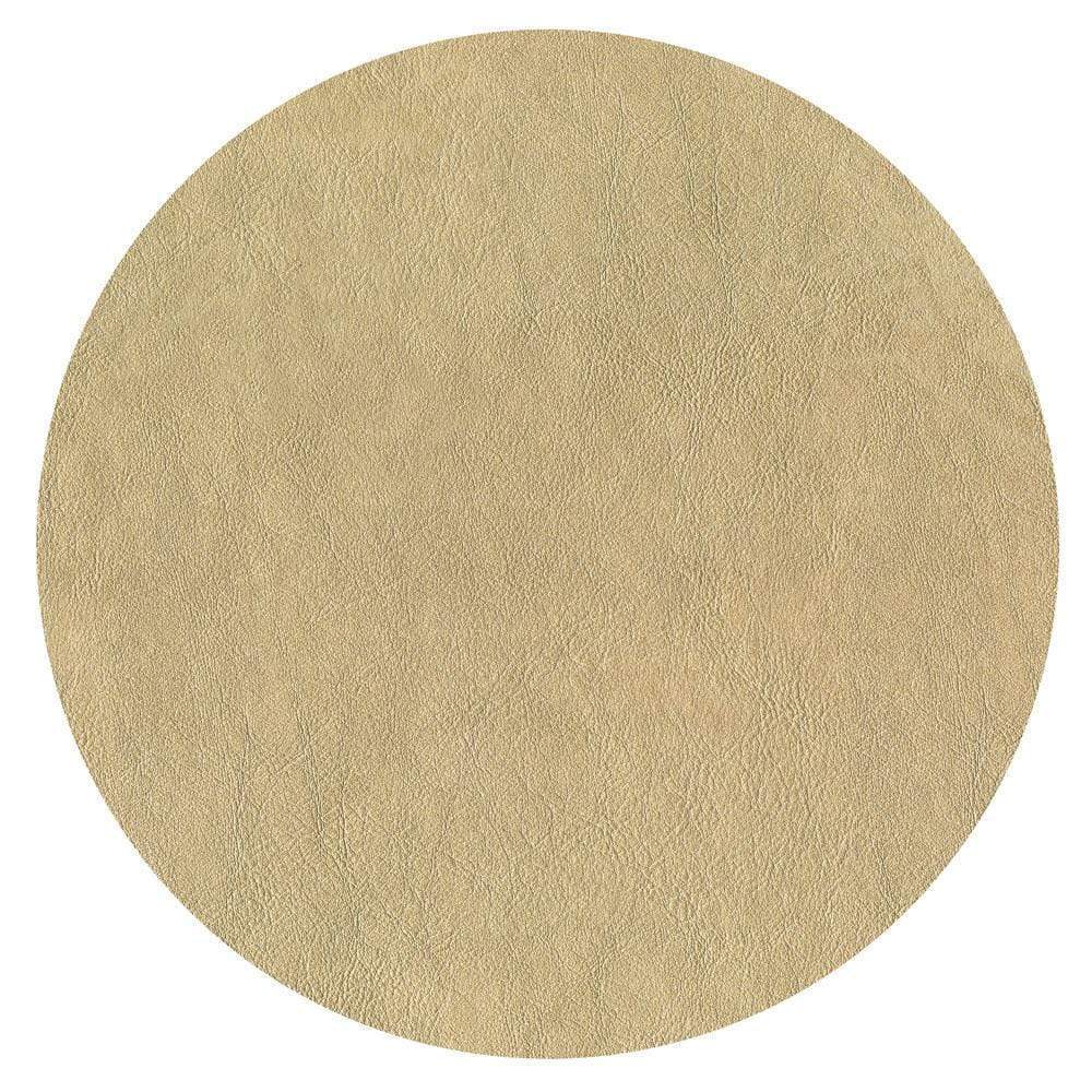 Caspari - Placemat - Leather Felt-Backed - Gold - Round - Findlay Rowe Designs