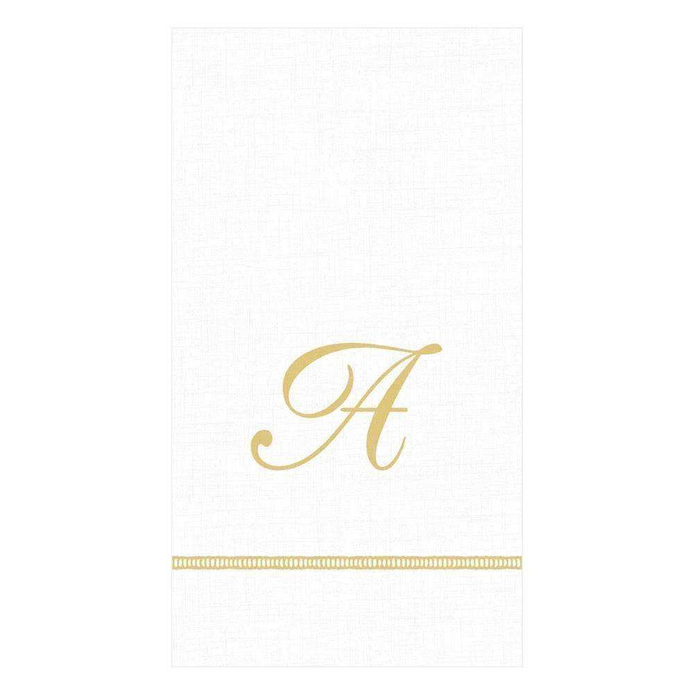 Caspari - Guest Towel Napkins - Single Initial - Hemstitch Script - Findlay Rowe Designs