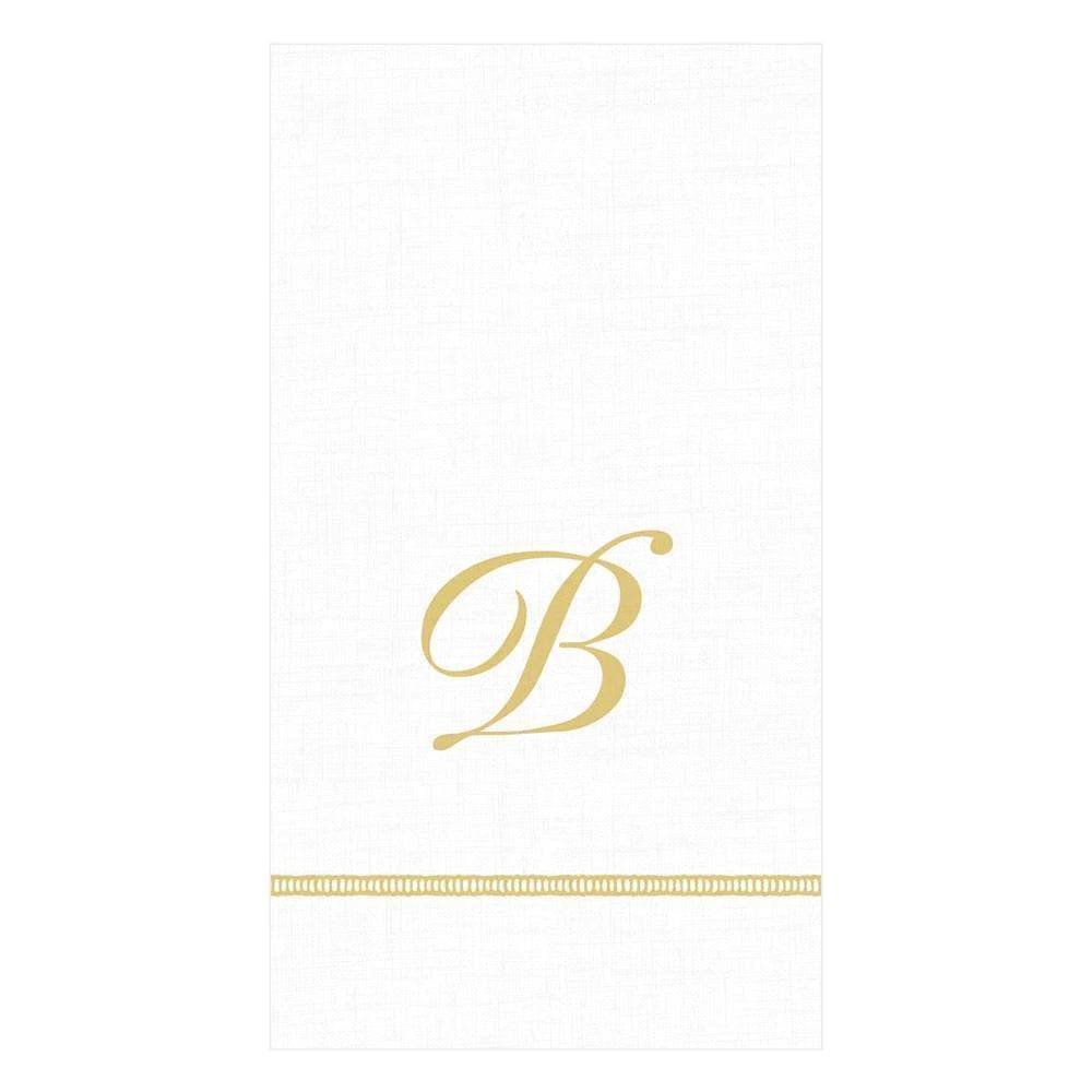 Caspari - Guest Towel Napkins - Single Initial - Hemstitch Script - Findlay Rowe Designs