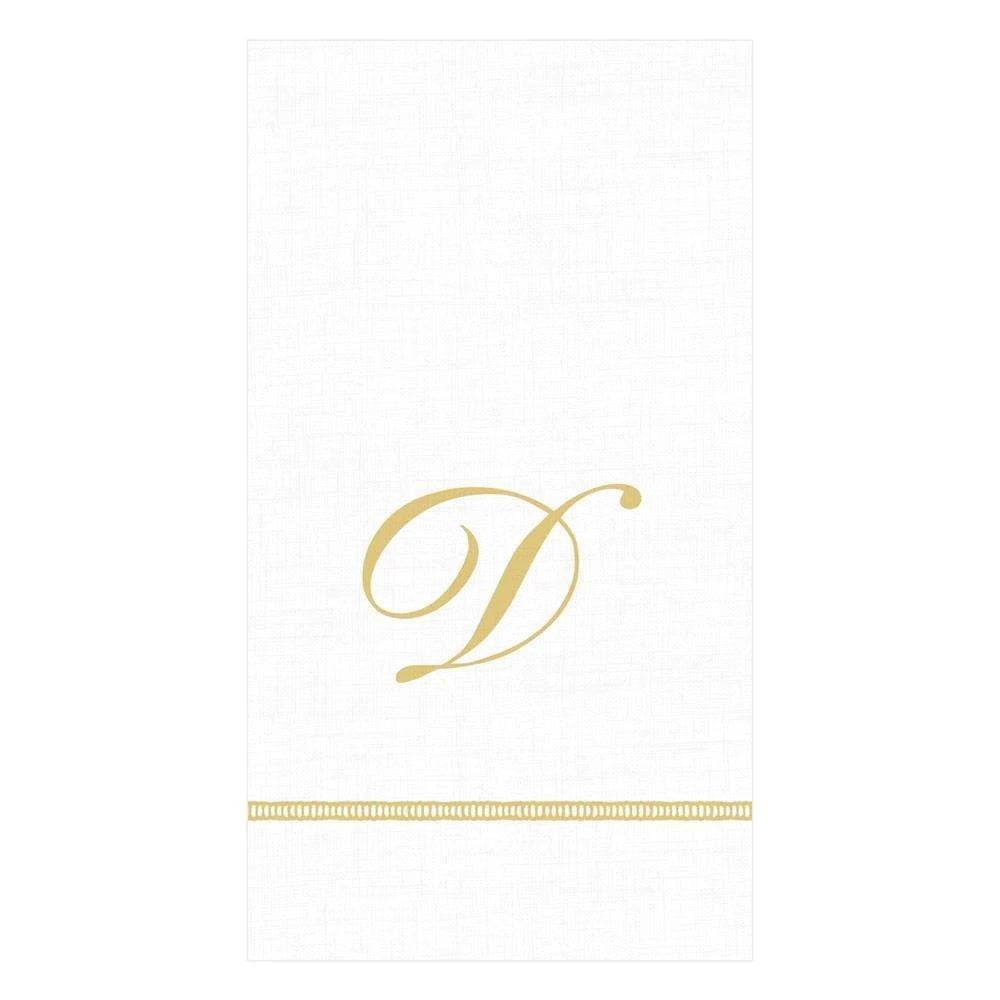 Caspari - Guest Towel Napkins - Single Initial - Hemstitch Script - Findlay Rowe Designs