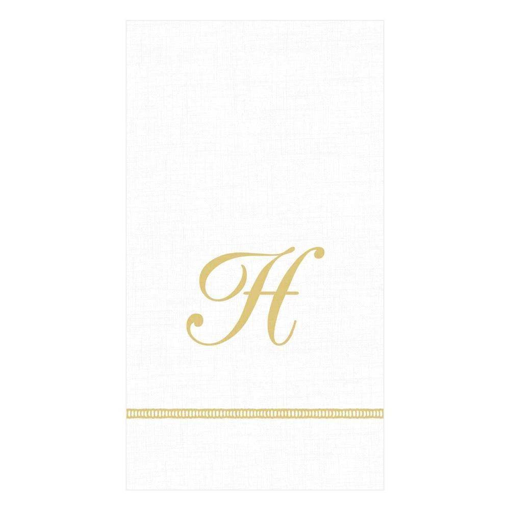 Caspari - Guest Towel Napkins - Single Initial - Hemstitch Script - Findlay Rowe Designs