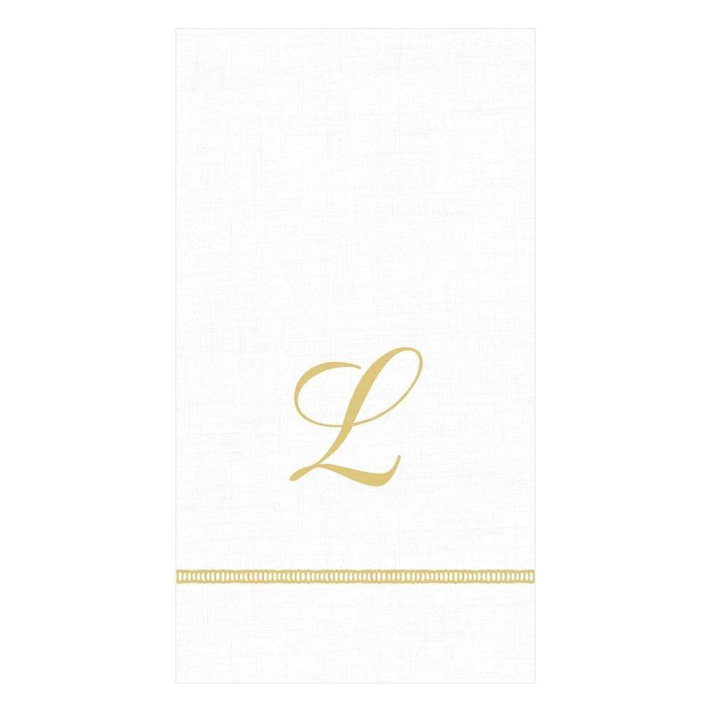 Caspari - Guest Towel Napkins - Single Initial - Hemstitch Script - Findlay Rowe Designs