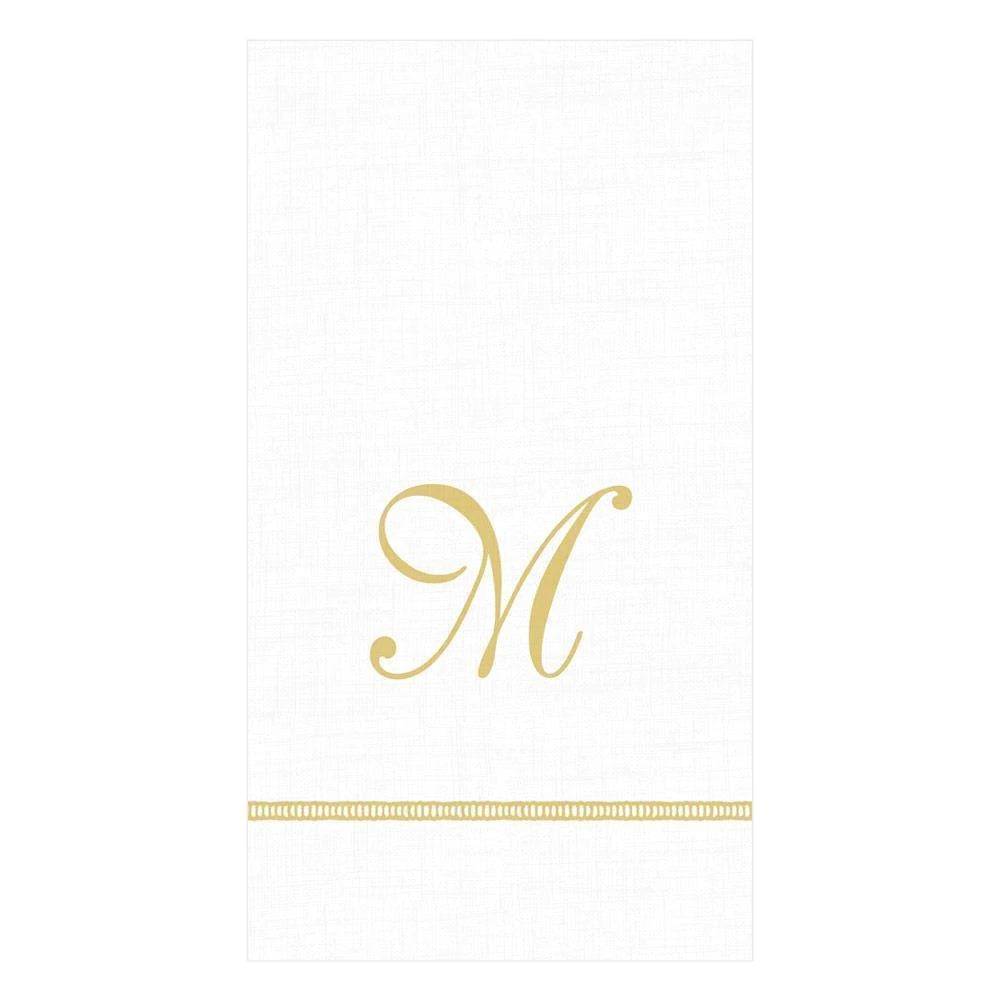 Caspari - Guest Towel Napkins - Single Initial - Hemstitch Script - Findlay Rowe Designs