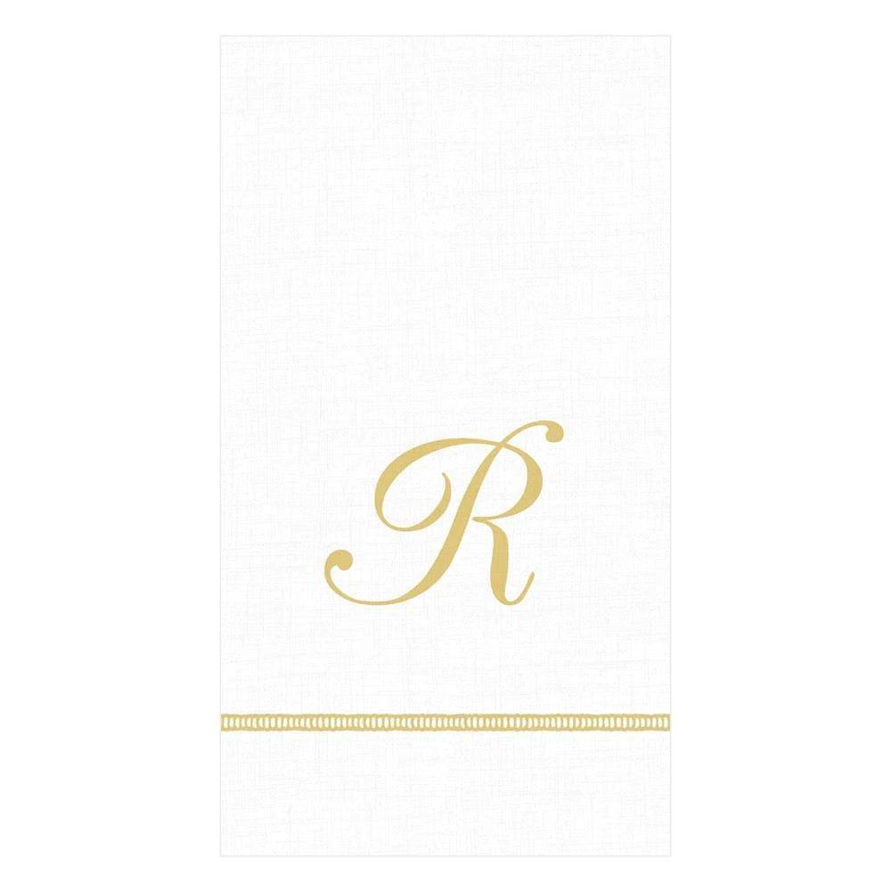 Caspari - Guest Towel Napkins - Single Initial - Hemstitch Script - Findlay Rowe Designs