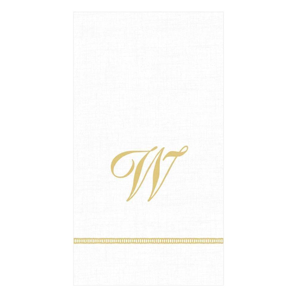 Caspari - Guest Towel Napkins - Single Initial - Hemstitch Script - Findlay Rowe Designs