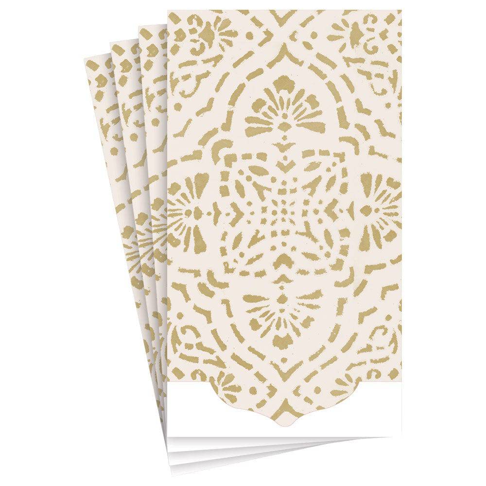 Caspari - Die-Cut Guest Towel Napkins - Ivory & Gold - Findlay Rowe Designs