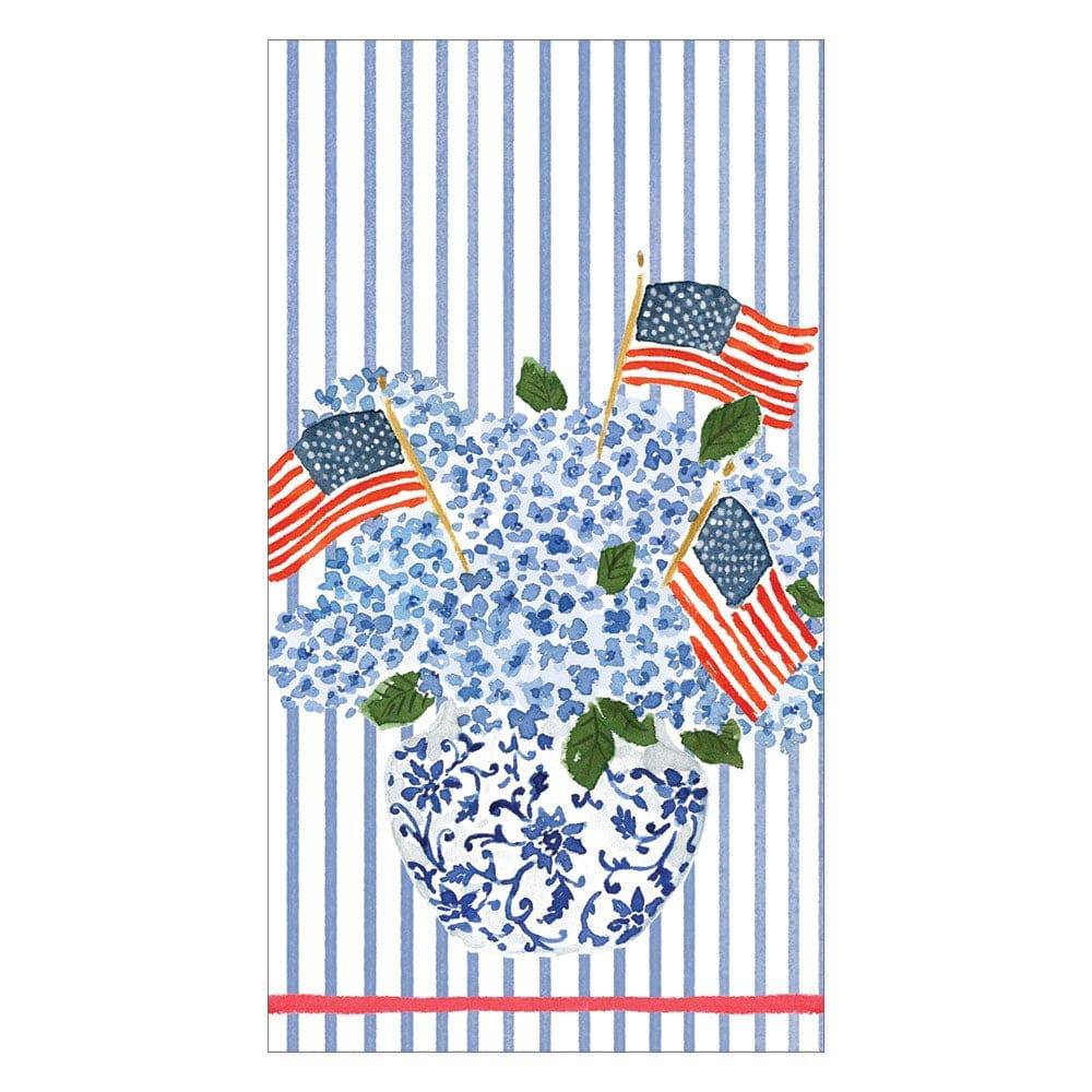 Caspari - Guest Towel Napkins - Flags and Hydrangeas - Findlay Rowe Designs