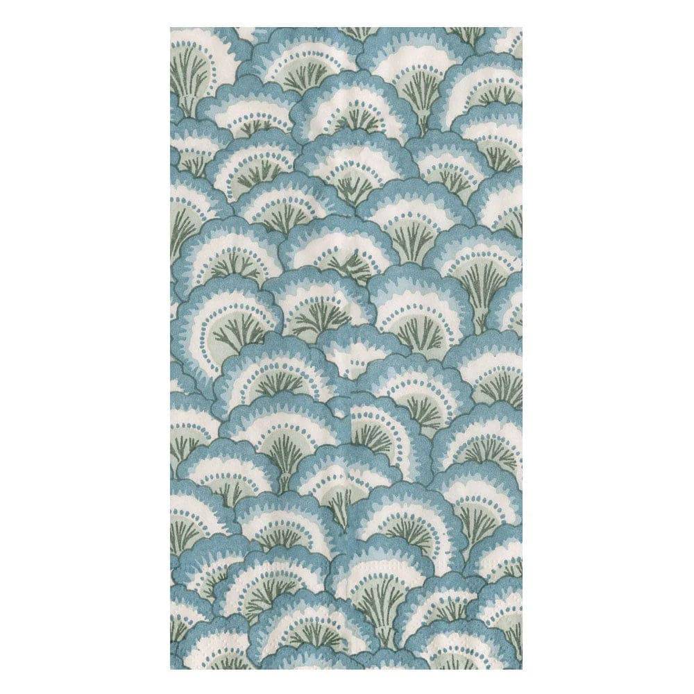Caspari - Guest Towel Napkins - Pontchartrain Scallop - Blue - Findlay Rowe Designs