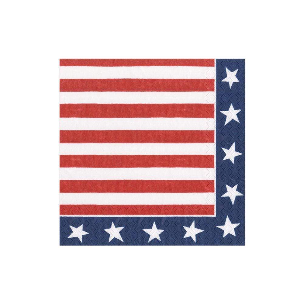 Caspari - Cocktail Napkins - Red, White & Blue - Findlay Rowe Designs
