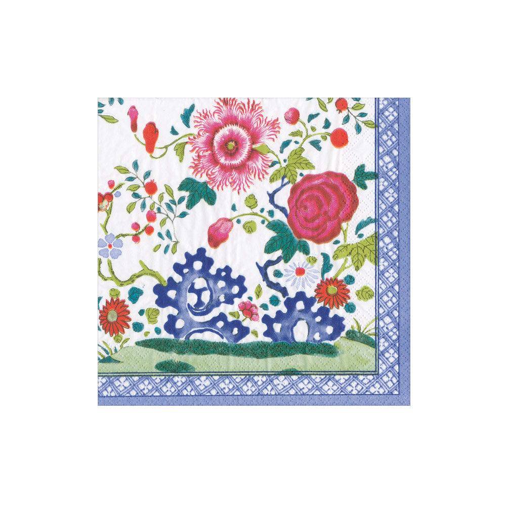 Caspari - Cocktail Napkins - Floral Porcelain - Findlay Rowe Designs