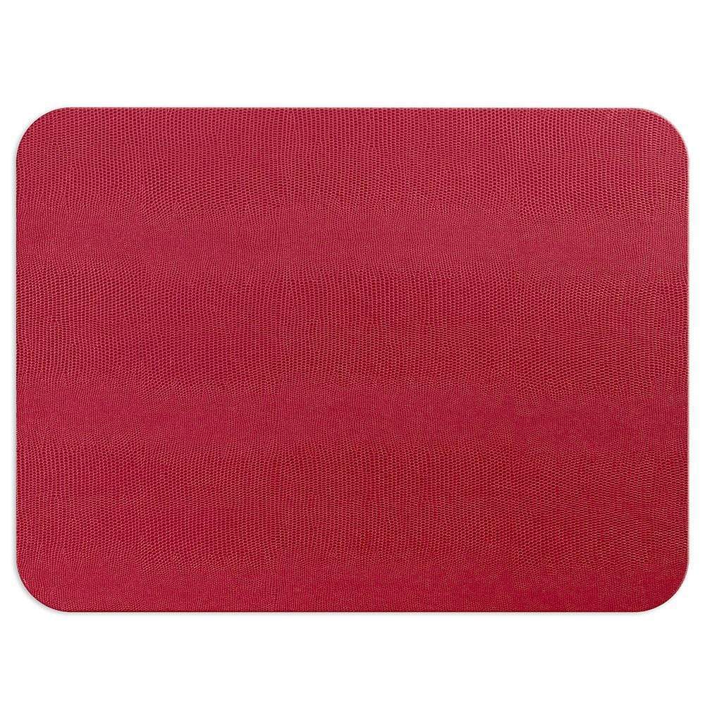 Caspari - Placemat - Lizard Felt-Backed - Cranberry Rectangle - Findlay Rowe Designs