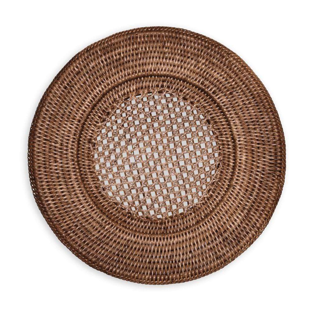 Caspari - Round Plate Charger - Rattan - Dark Natural - Findlay Rowe Designs