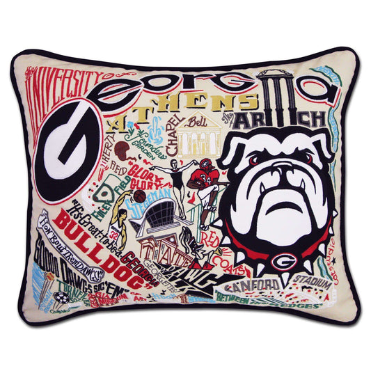 CATSTUDIO - Georgia, University of Collegiate Embroidered Pillow - Findlay Rowe Designs