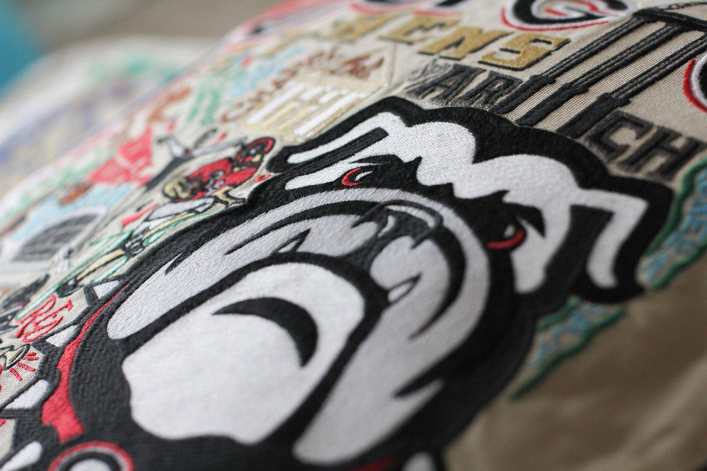 Catstudio - Collegiate Embroidered Pillow - Georgia, University of - Findlay Rowe Designs