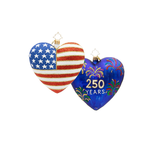 Christopher Radko - Ornament - Heart of Independence – 250 Years - Findlay Rowe Designs